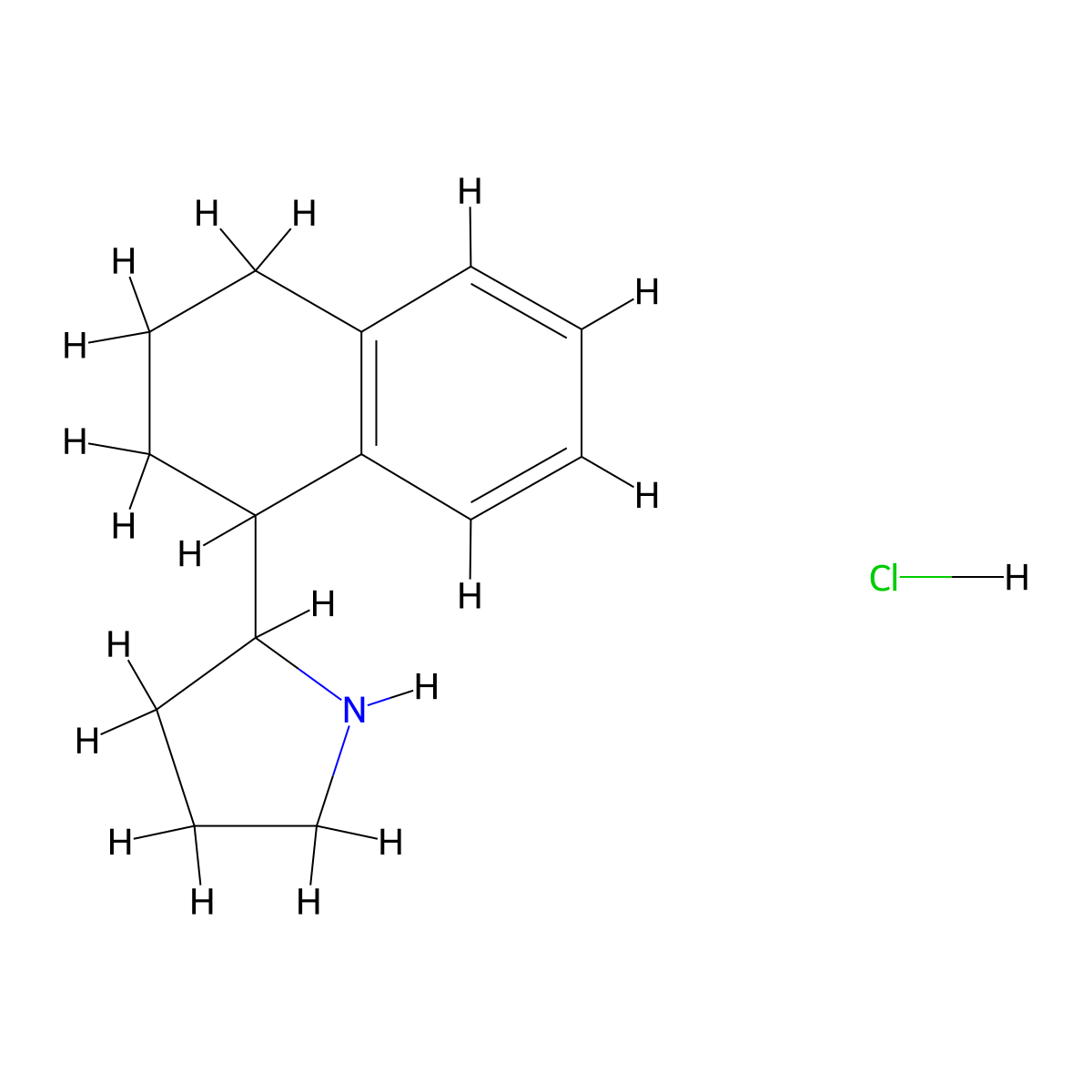 2-(1,2,3,4-Tetrahydronaphthalen-1-yl)pyrrolidine hydrochloride molecular structure, CAS 2995293-16-6