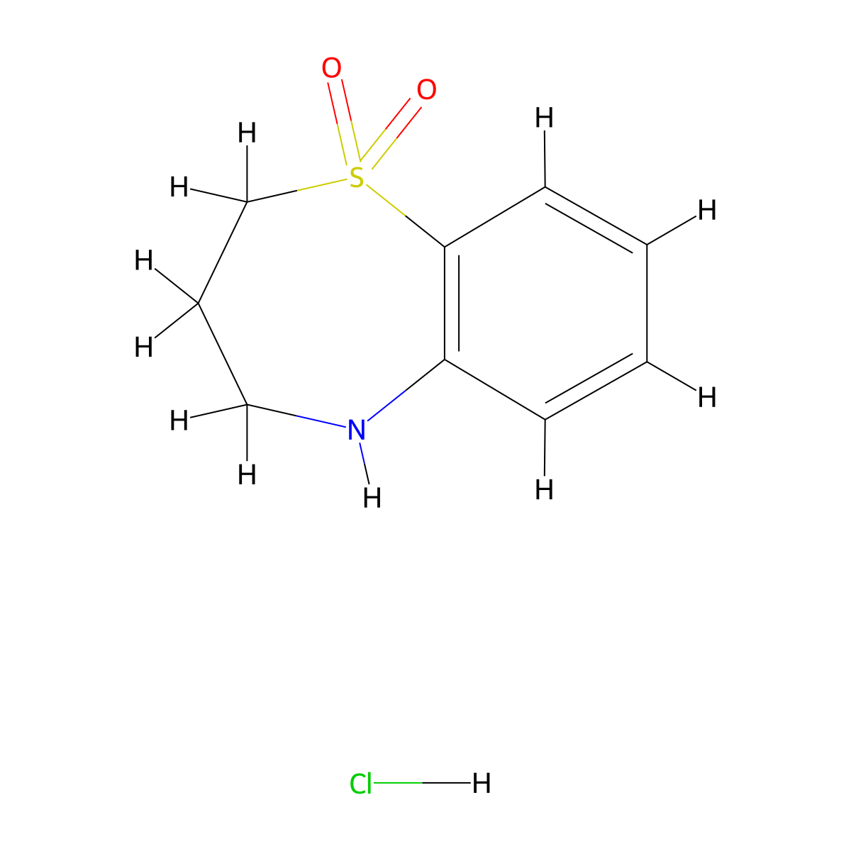 2,3,4,5-Tetrahydro-1lambda6,5-benzothiazepine-1,1-dione hydrochloride molecular structure, CAS 2995293-18-8