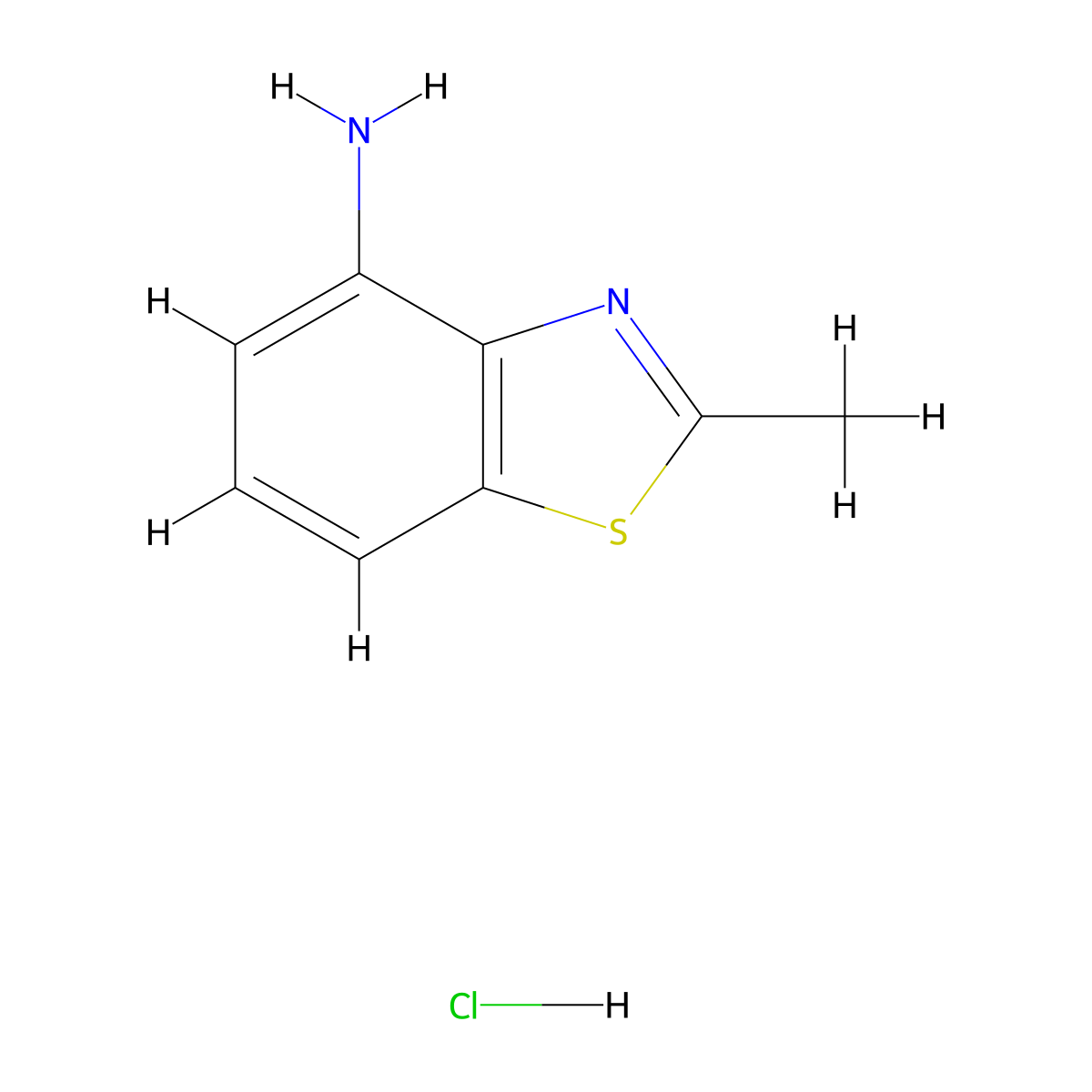 2-Methyl-1,3-benzothiazol-4-amine;hydrochloride molecular structure, CAS 2995293-23-5