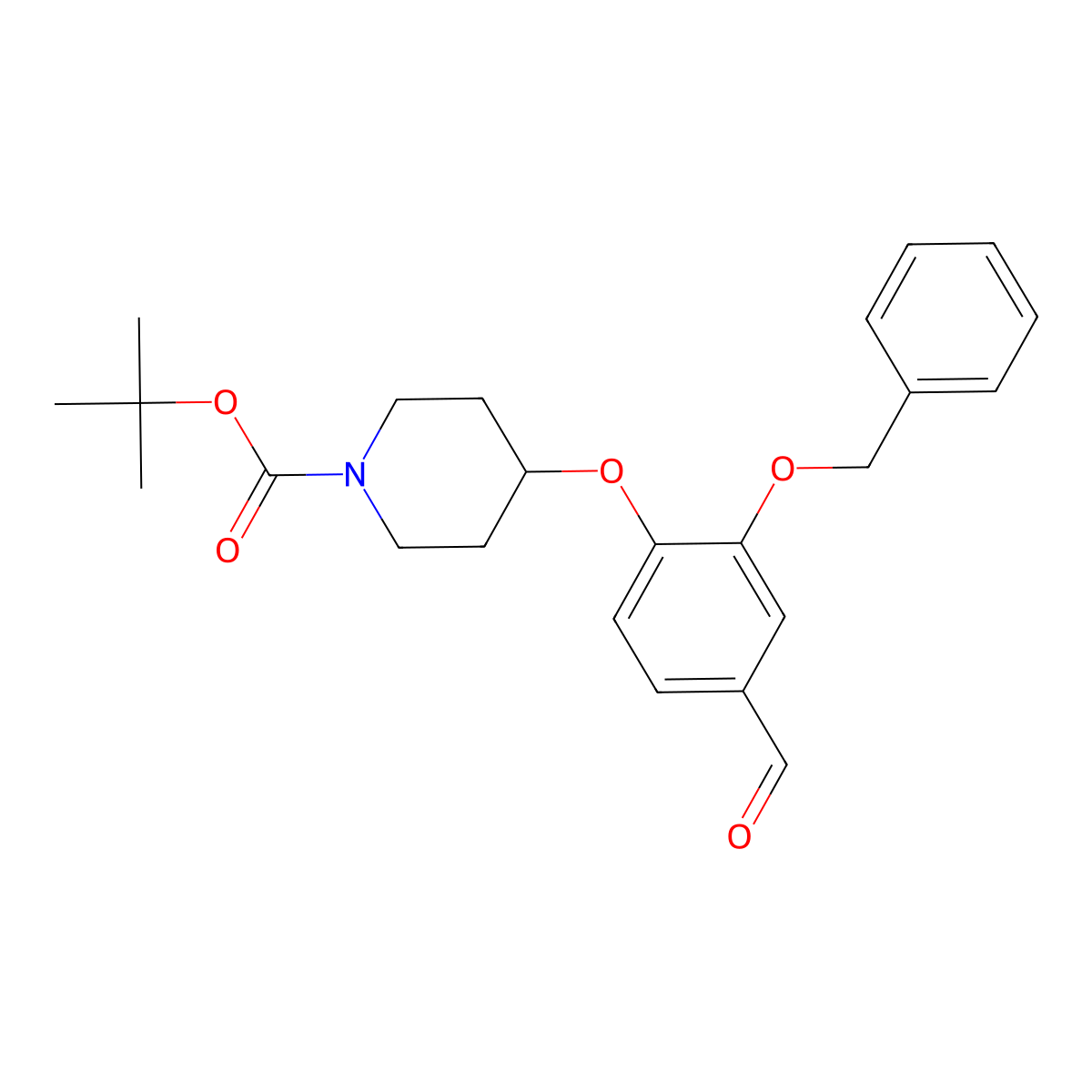 Tert-butyl 4-[2-(benzyloxy)-4-formylphenoxy]piperidine-1-carboxylate molecular structure, CAS 2995293-29-1