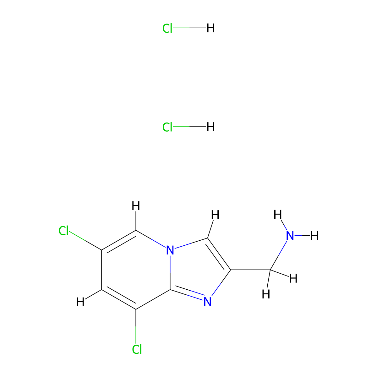 1-{6,8-Dichloroimidazo[1,2-a]pyridin-2-yl}methanamine dihydrochloride molecular structure, CAS 2995293-30-4