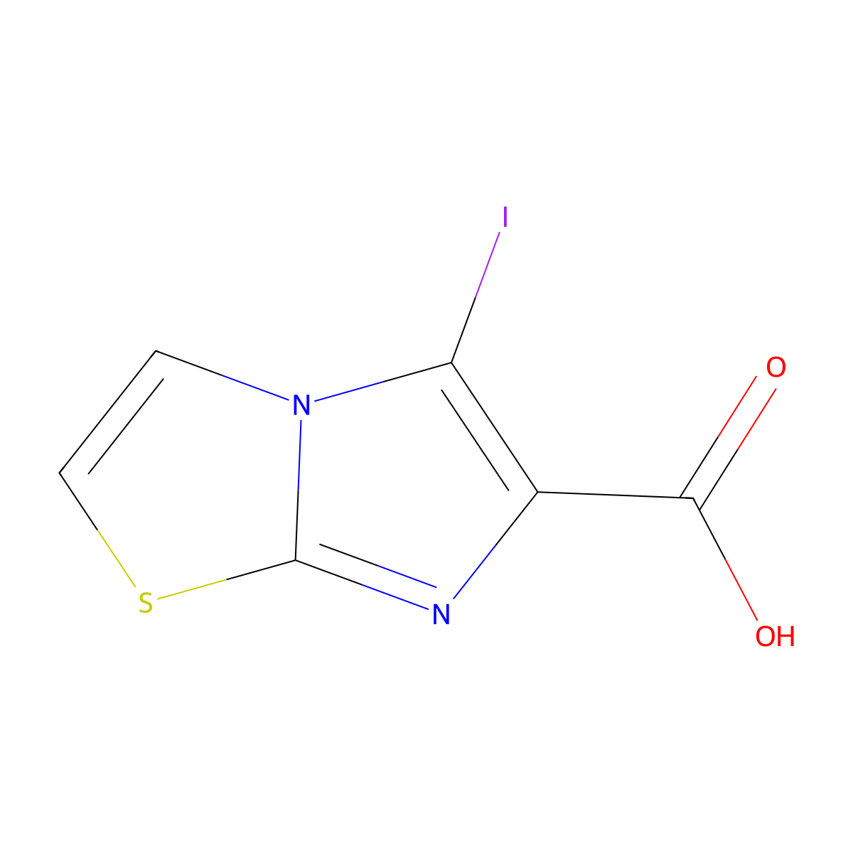 5-Iodoimidazo[2,1-b][1,3]thiazole-6-carboxylic acid molecular structure, CAS 2995293-36-0