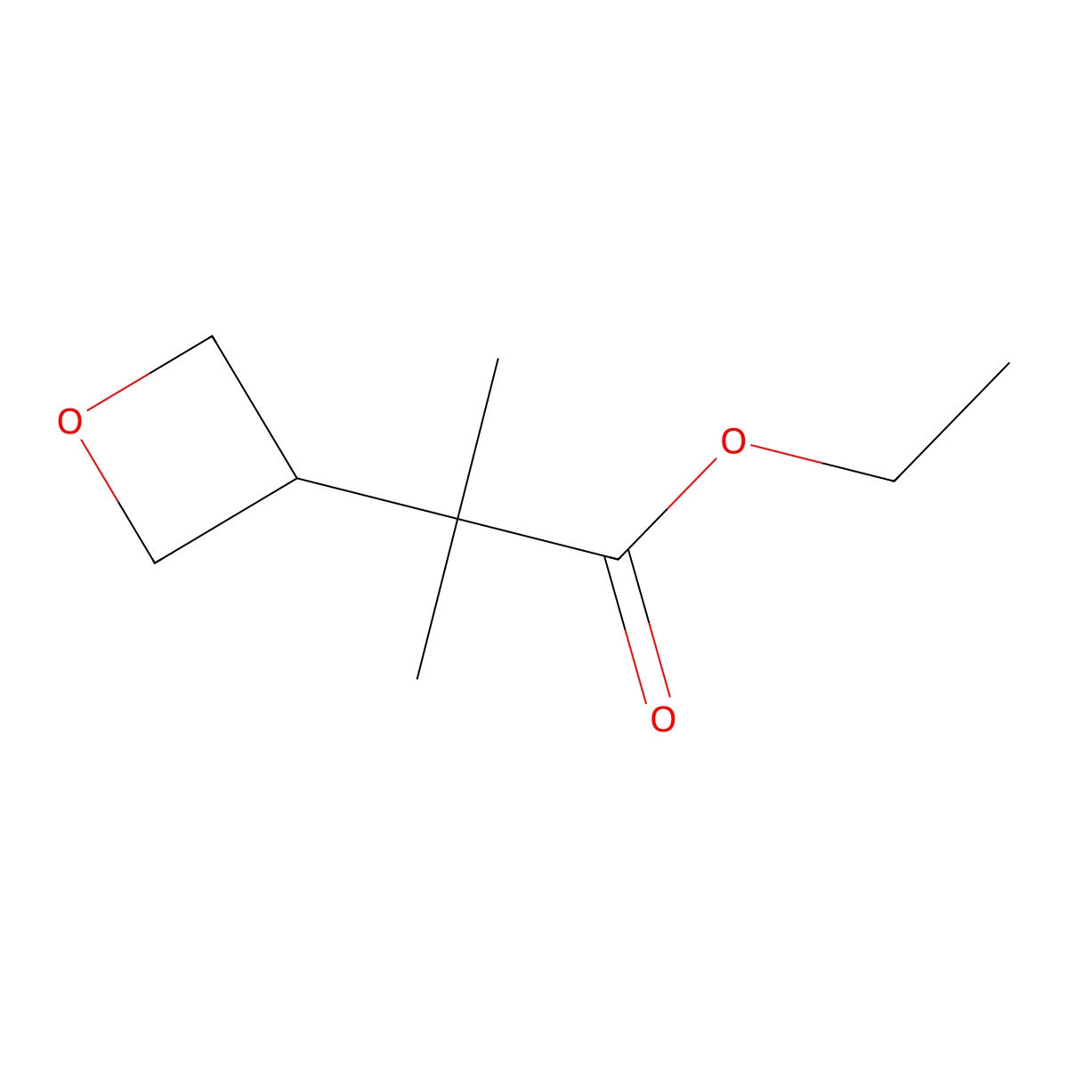 Ethyl 2-methyl-2-(oxetan-3-YL)propanoate molecular structure, CAS 2995293-39-3