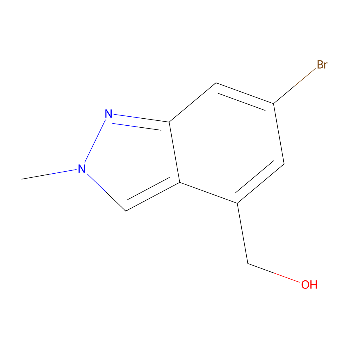 (6-bromo-2-methyl-2H-indazol-4-yl)methanol molecular structure, CAS 2995293-40-6