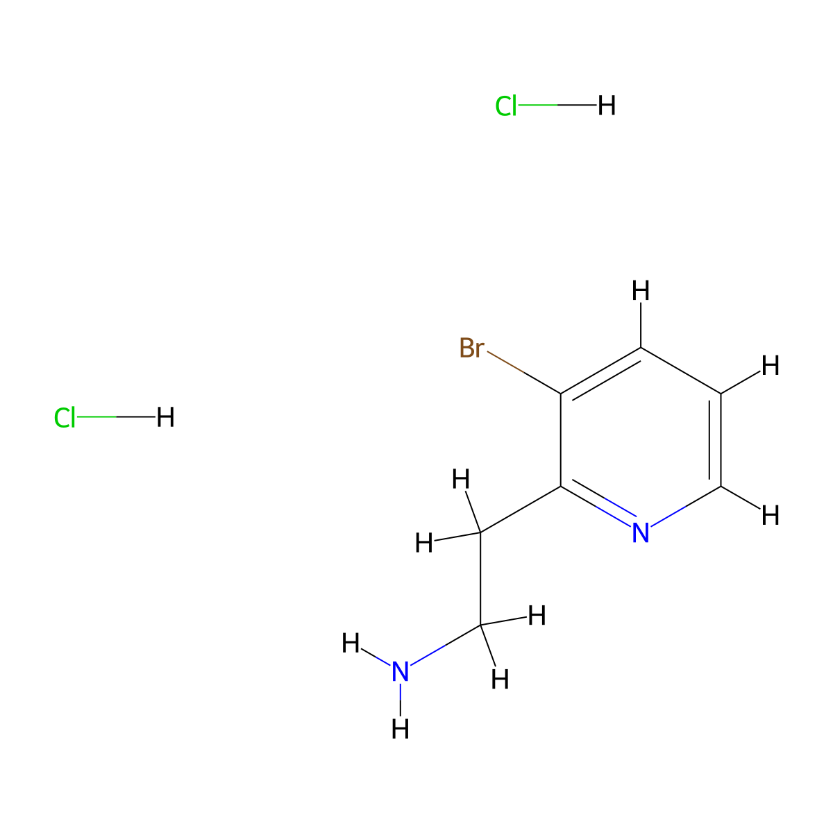 2-(3-Bromopyridin-2-yl)ethan-1-amine dihydrochloride molecular structure, CAS 2995293-41-7