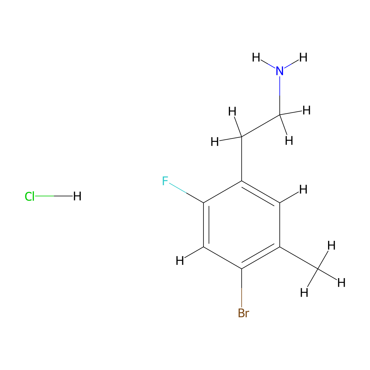 2-(4-Bromo-2-fluoro-5-methylphenyl)ethan-1-amine hydrochloride molecular structure, CAS 2995293-43-9