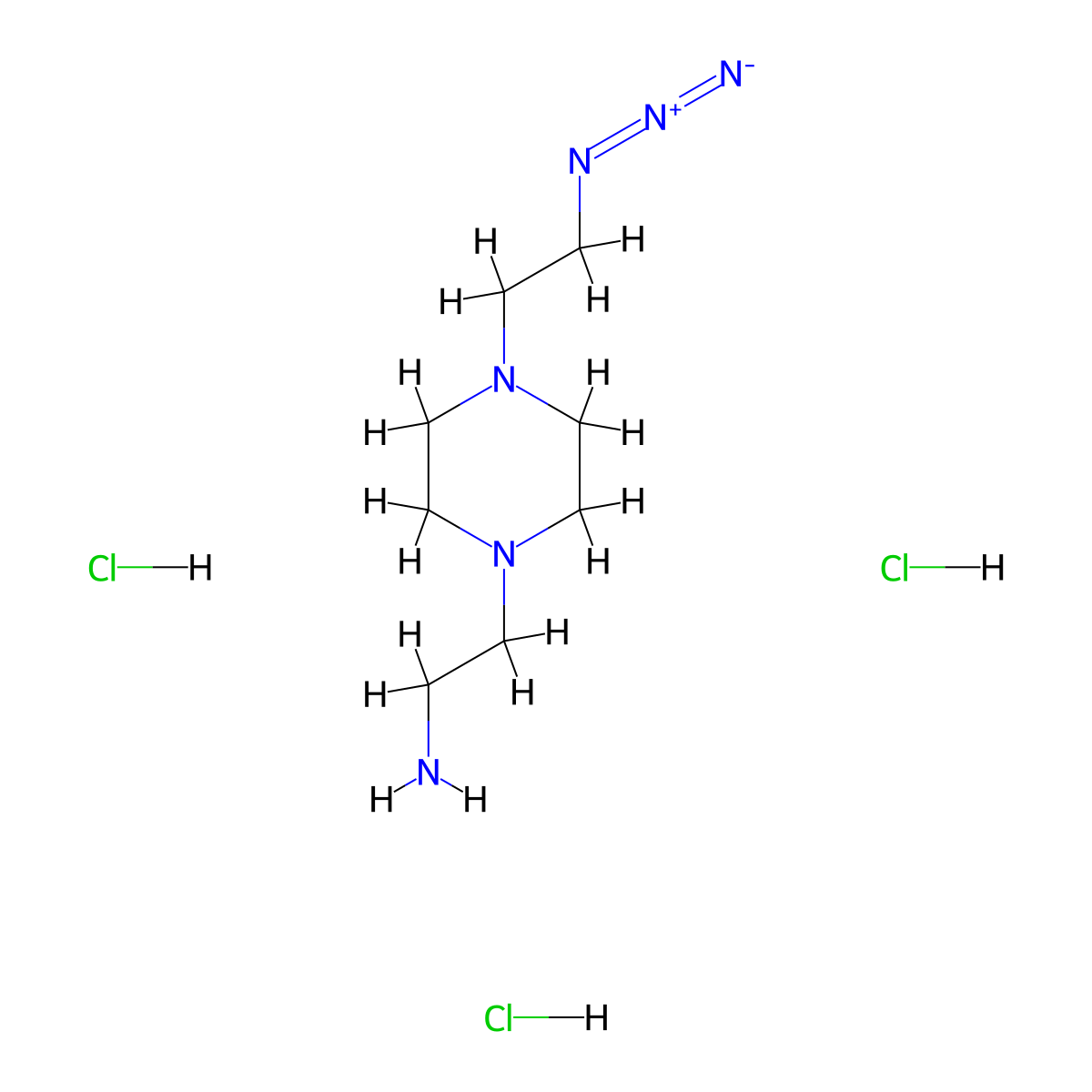 2-[4-(2-Azidoethyl)piperazin-1-yl]ethanamine;trihydrochloride molecular structure, CAS 2995293-46-2
