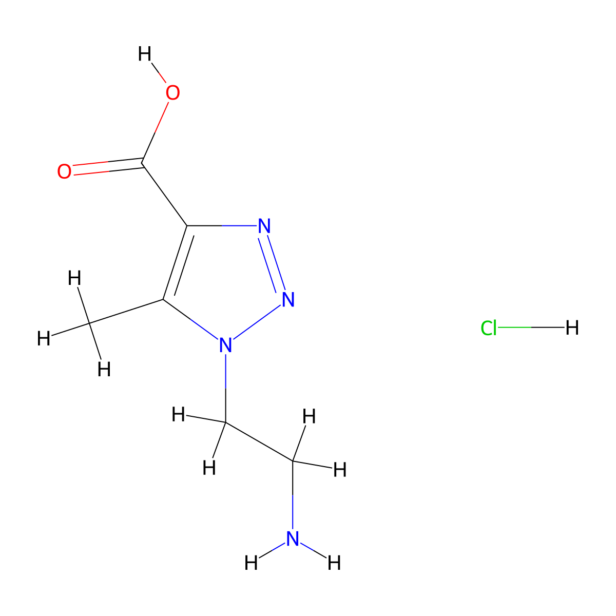 1-(2-aminoethyl)-5-methyl-1H-1,2,3-triazole-4-carboxylic acid hydrochloride molecular structure, CAS 2995293-51-9
