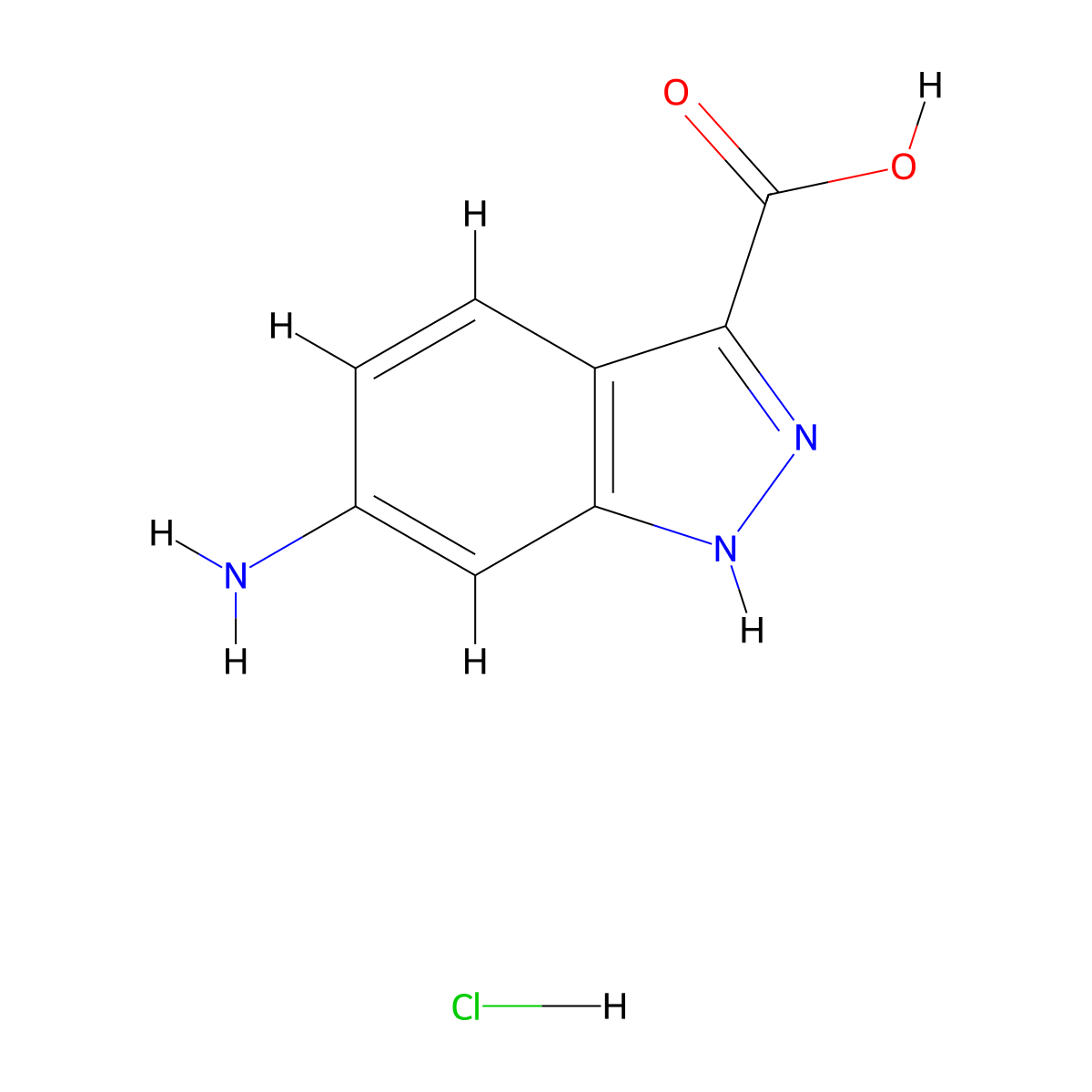 6-amino-1H-indazole-3-carboxylic acid hydrochloride molecular structure, CAS 2995293-58-6