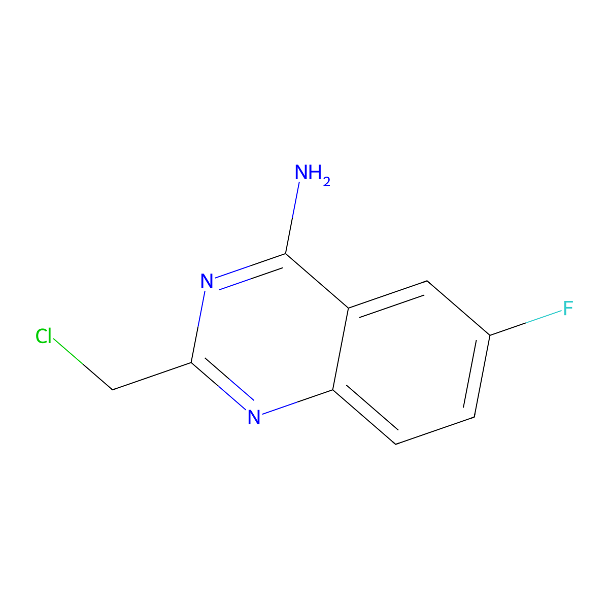 2-(Chloromethyl)-6-fluoroquinazolin-4-amine molecular structure, CAS 2995293-62-2