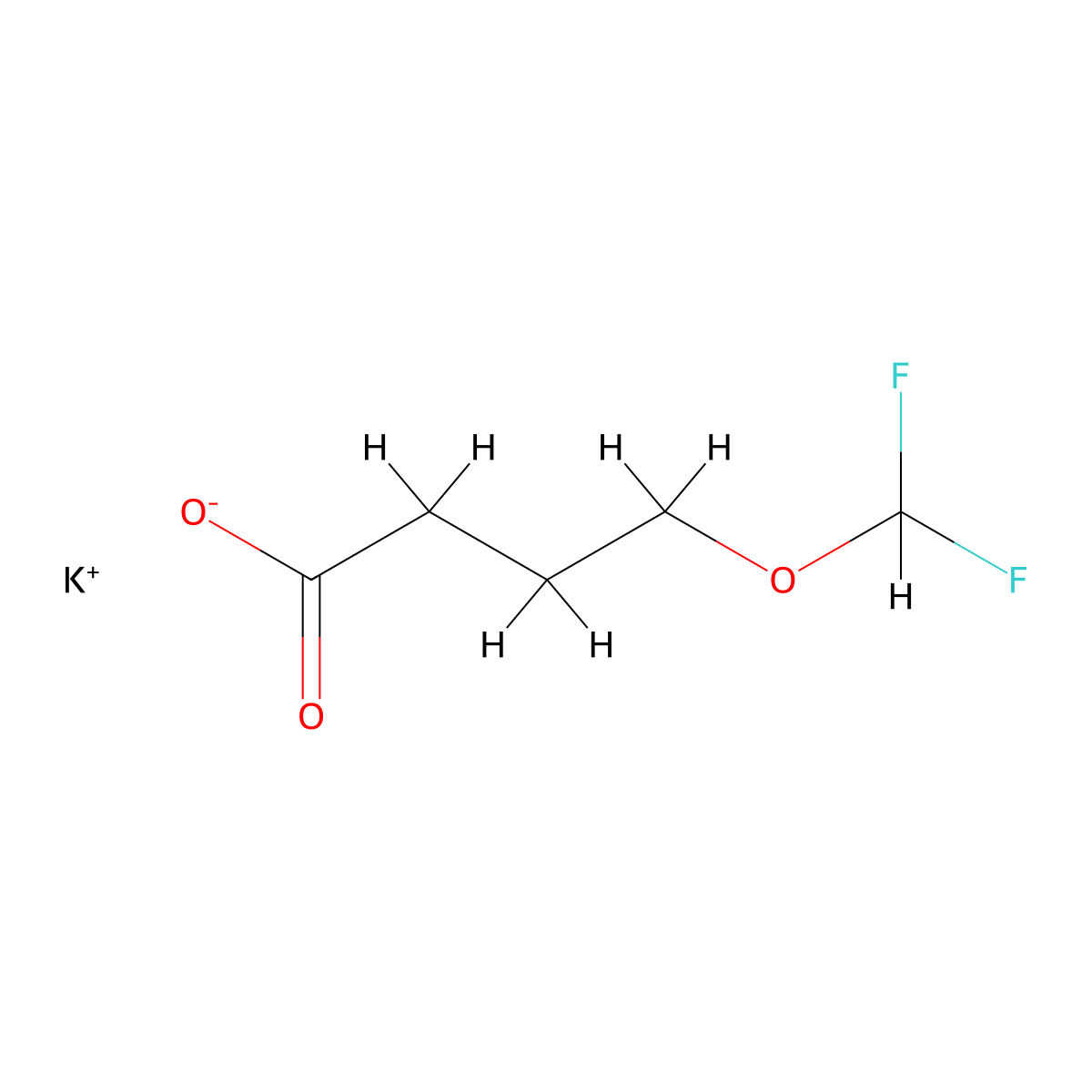 Potassium 4-(difluoromethoxy)butanoate molecular structure, CAS 2995293-72-4