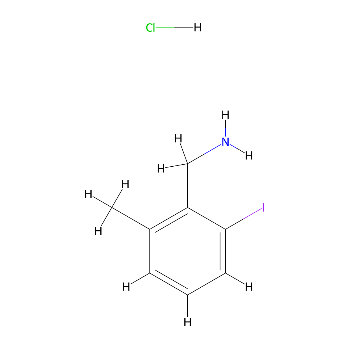 1-(2-Iodo-6-methylphenyl)methanamine hydrochloride molecular structure, CAS 2995293-75-7