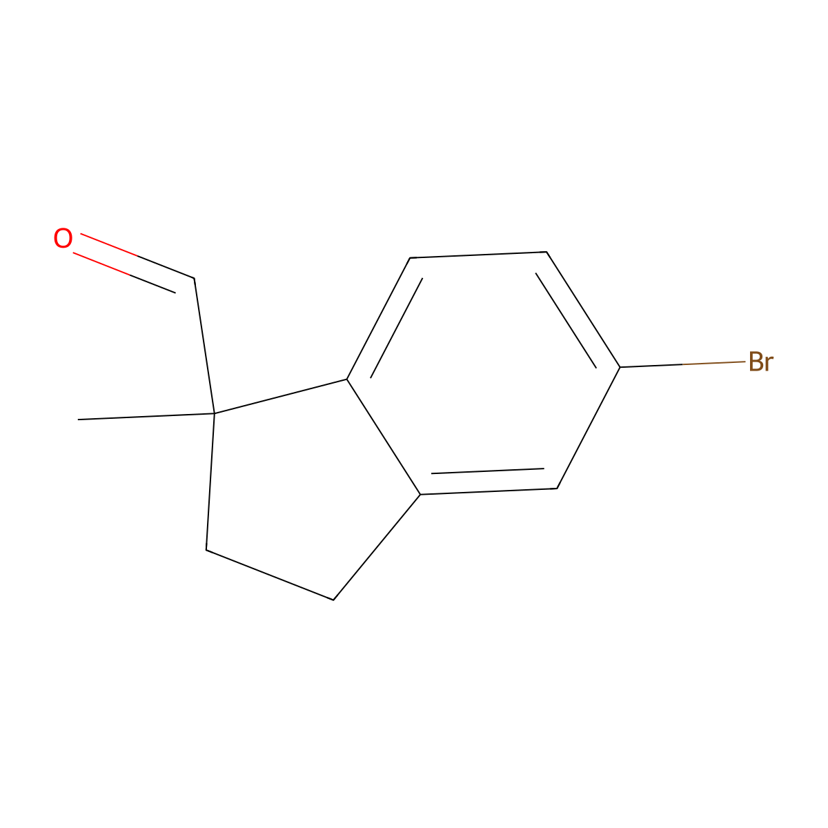 5-bromo-1-methyl-2,3-dihydro-1H-indene-1-carbaldehyde molecular structure, CAS 2995293-78-0