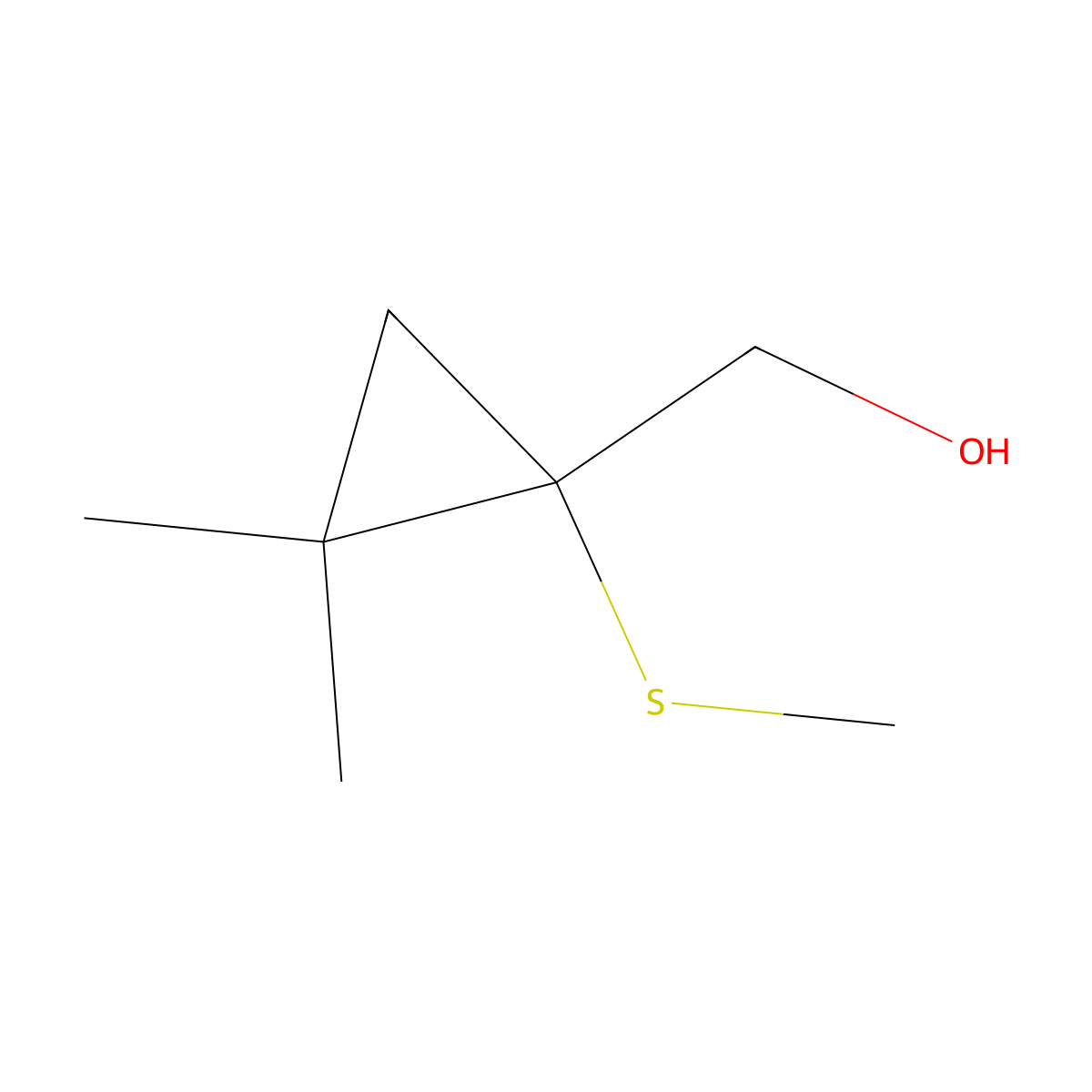 [2,2-Dimethyl-1-(methylsulfanyl)cyclopropyl]methanol molecular structure, CAS 2995293-90-6