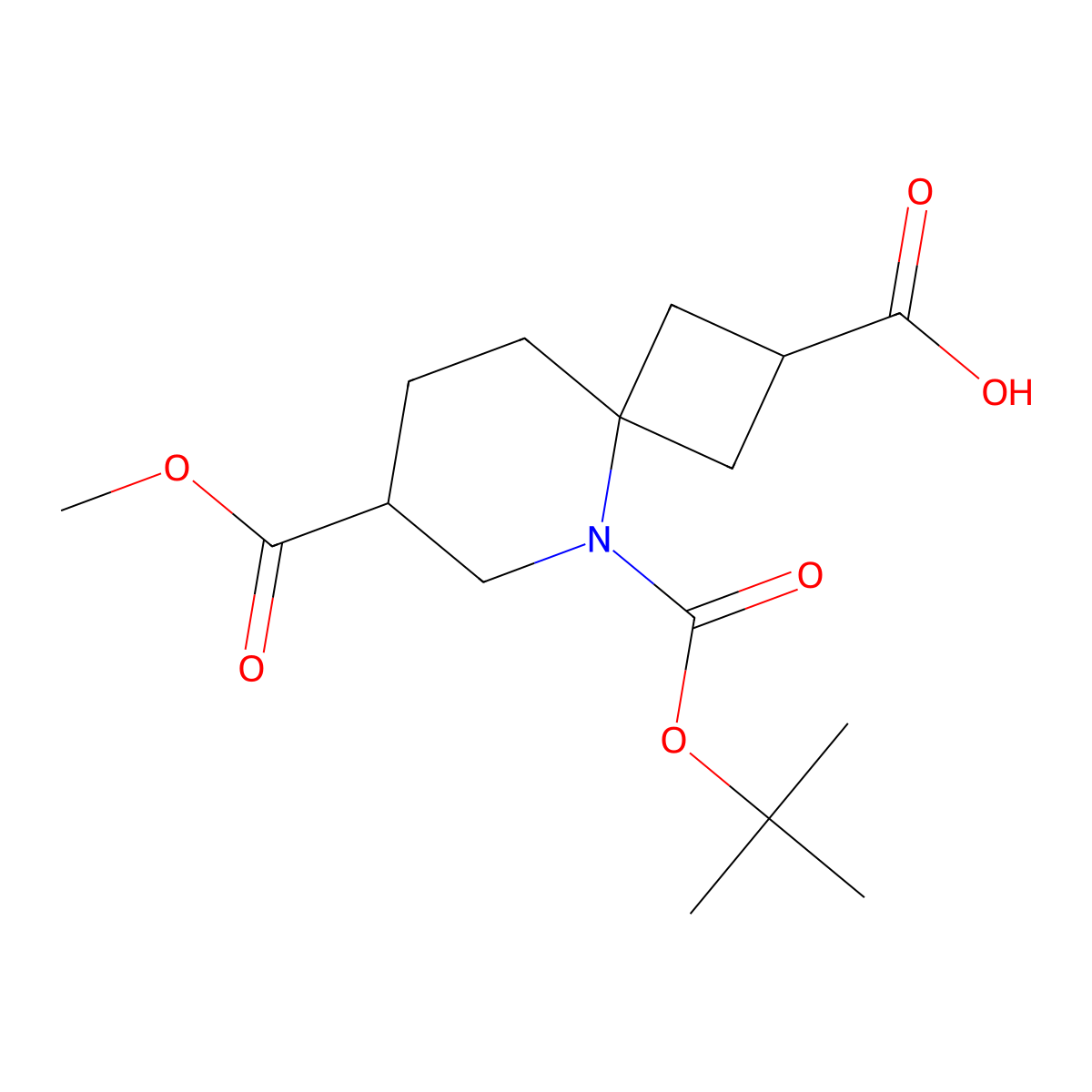 7-Methoxycarbonyl-5-[(2-methylpropan-2-yl)oxycarbonyl]-5-azaspiro[3.5]nonane-2-carboxylic acid molecular structure, CAS 2995293-95-1