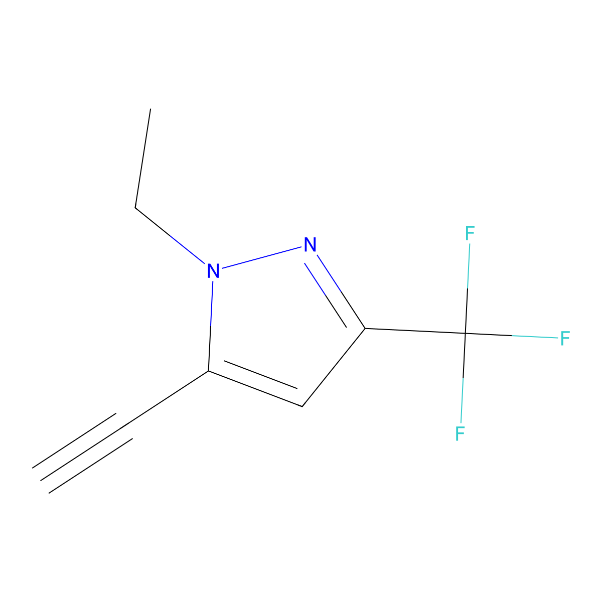 1-Ethyl-5-ethynyl-3-(trifluoromethyl)pyrazole molecular structure, CAS 2995294-02-3