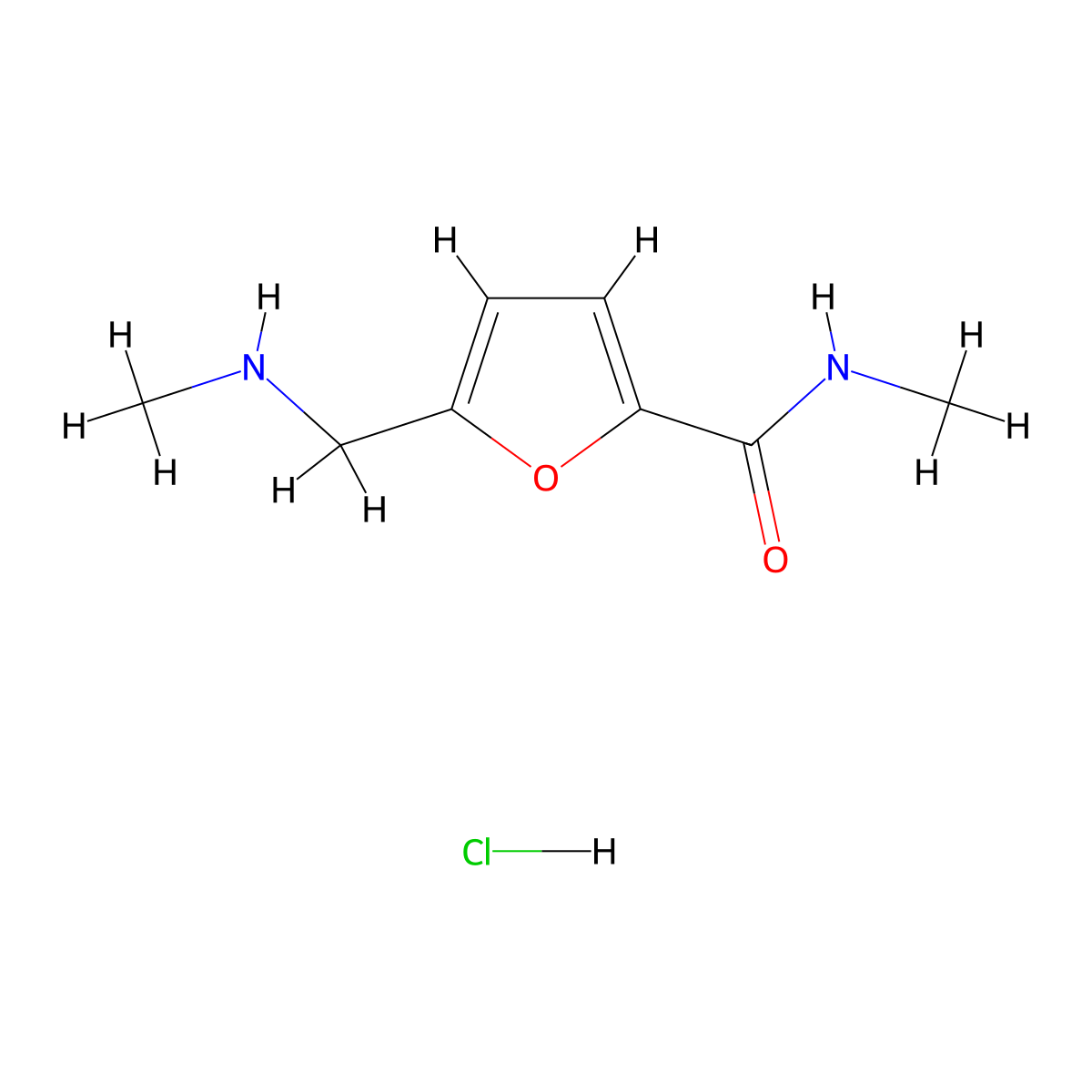 N-methyl-5-[(methylamino)methyl]furan-2-carboxamide hydrochloride molecular structure, CAS 2995294-06-7
