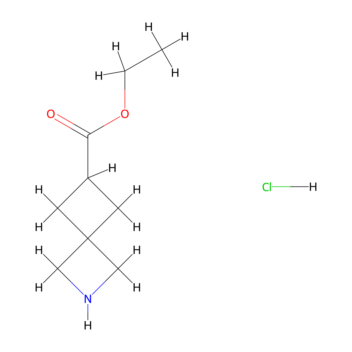Ethyl 2-azaspiro[3.3]heptane-6-carboxylate hydrochloride molecular structure, CAS 2995296-25-6