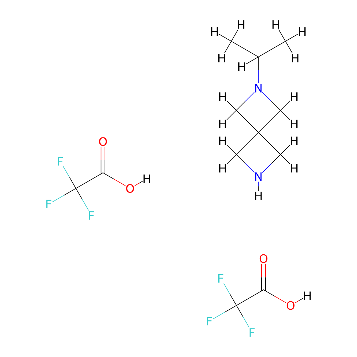 2-Isopropyl-2,6-diazaspiro[3.3]heptane bis(2,2,2-trifluoroacetic acid) molecular structure, CAS 2995296-51-8