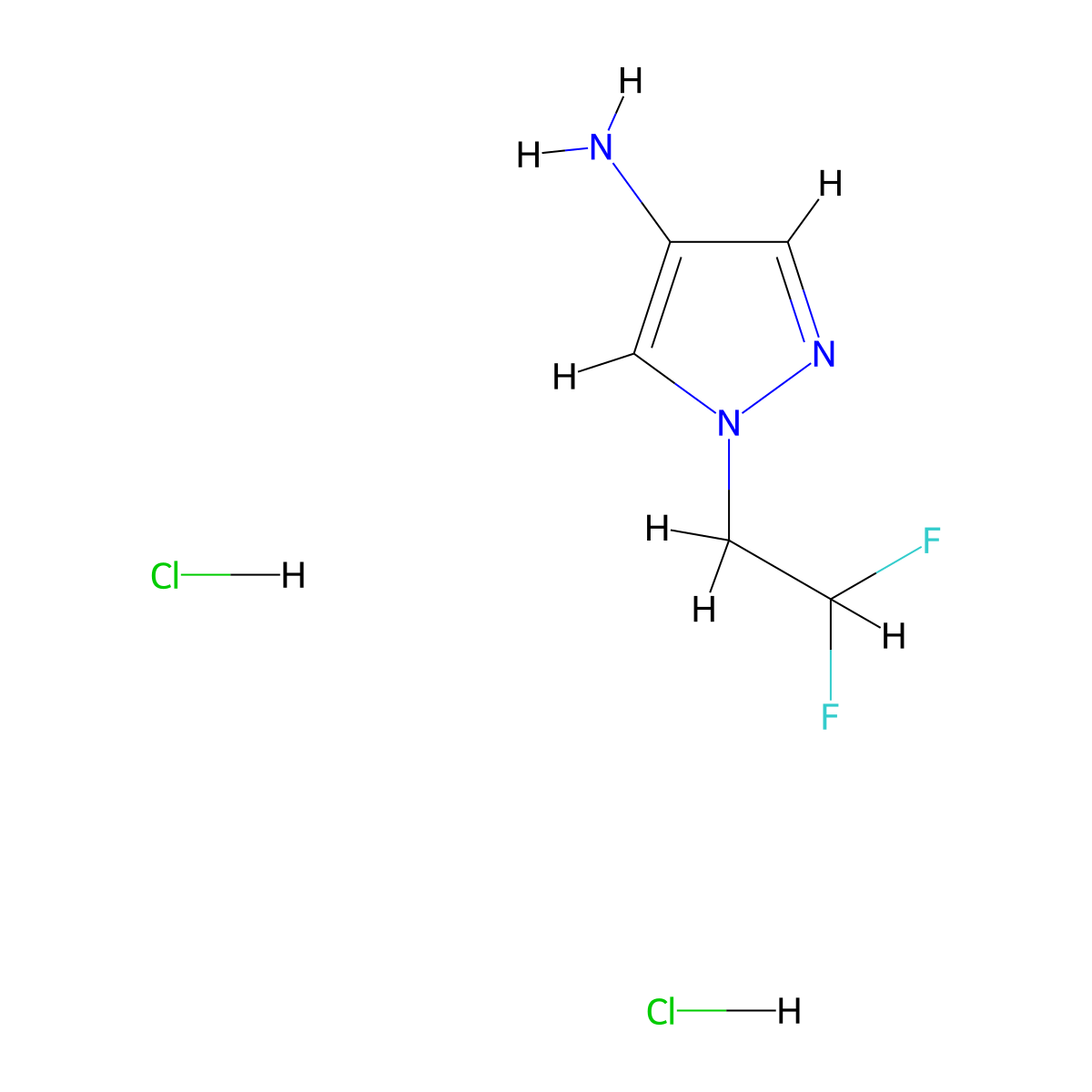 1-(2,2-Difluoroethyl)pyrazol-4-amine dihydrochloride molecular structure, CAS 2995296-55-2
