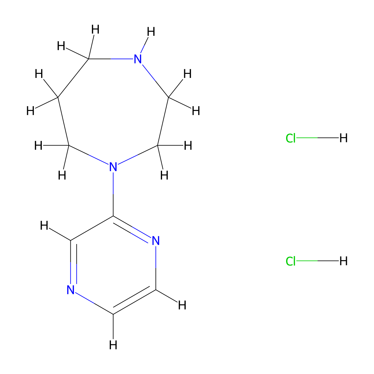 1-Pyrazin-2-yl-1,4-diazepane;dihydrochloride molecular structure, CAS 2995297-46-4