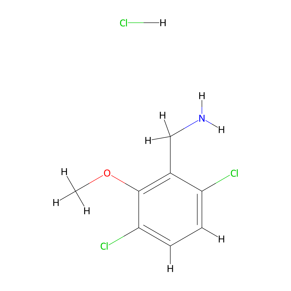 1-(3,6-Dichloro-2-methoxyphenyl)methanamine hydrochloride molecular structure, CAS 2995297-50-0