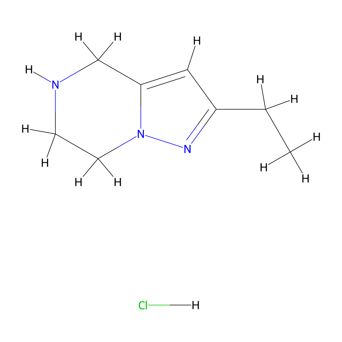 2-ethyl-4H,5H,6H,7H-pyrazolo[1,5-a]pyrazine hydrochloride molecular structure, CAS 2995297-78-2