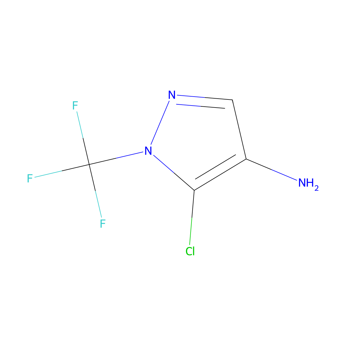 5-chloro-1-(trifluoromethyl)-1H-pyrazol-4-amine molecular structure, CAS 2995297-82-8