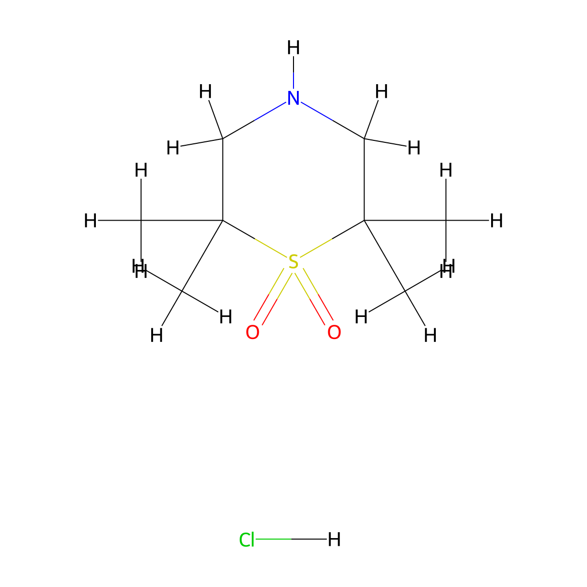 2,2,6,6-Tetramethyl-1lambda6-thiomorpholine-1,1-dione hydrochloride molecular structure, CAS 2995297-84-0