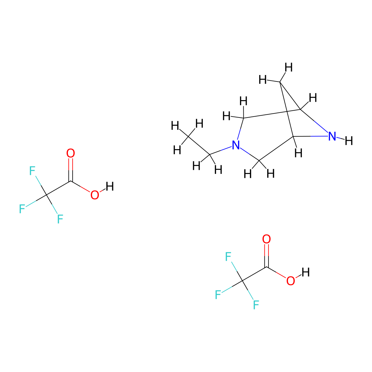 3-Ethyl-3,6-diazabicyclo[3.1.1]heptane, bis(trifluoroacetic acid) molecular structure, CAS 2995297-85-1