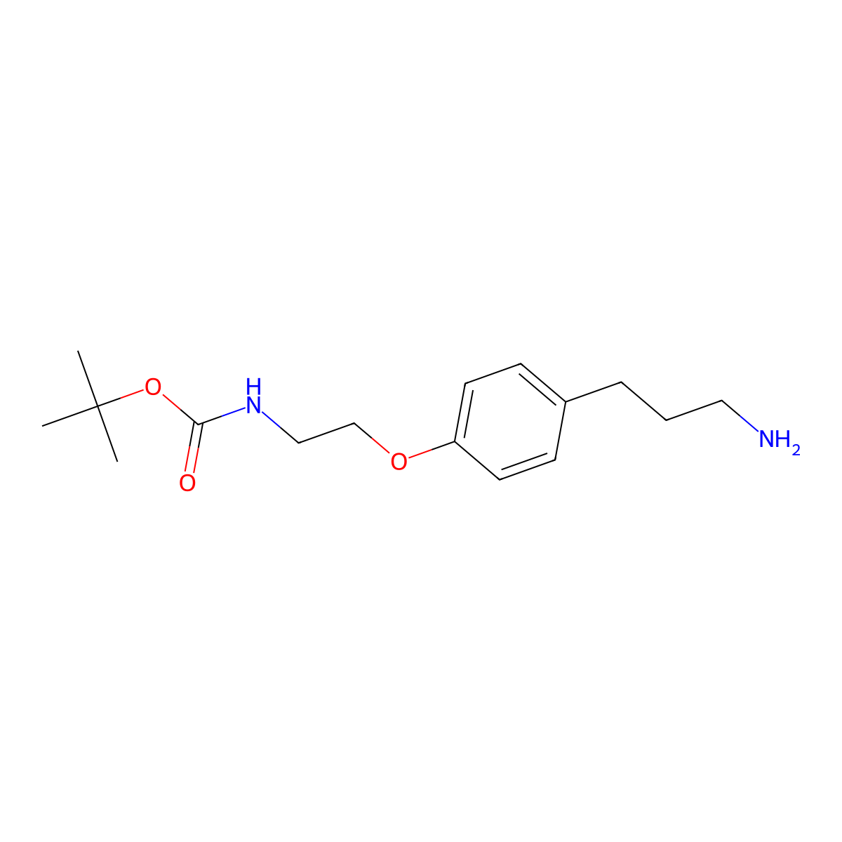 tert-butyl N-[2-[4-(3-aminopropyl)phenoxy]ethyl]carbamate molecular structure, CAS 2995297-86-2