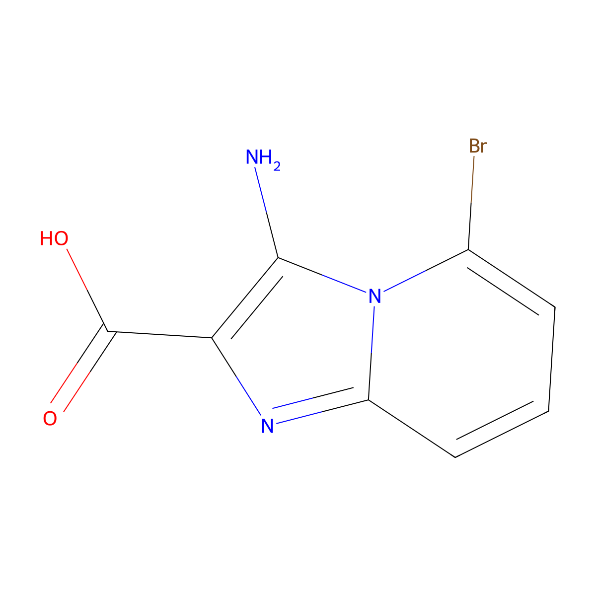 3-Amino-5-bromoimidazo[1,2-a]pyridine-2-carboxylic acid molecular structure, CAS 2995297-90-8