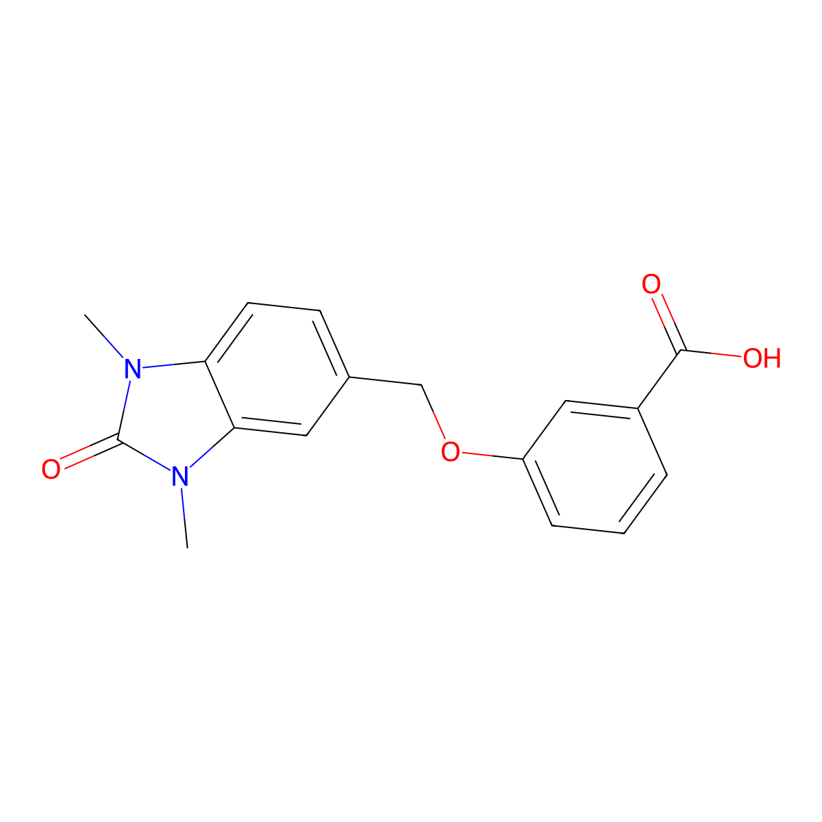 3-[(1,3-dimethyl-2-oxo-2,3-dihydro-1H-1,3-benzodiazol-5-yl)methoxy]benzoic acid molecular structure, CAS 2995297-94-2