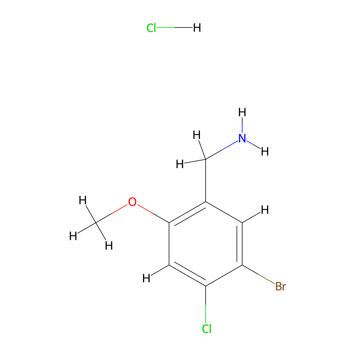 1-(5-Bromo-4-chloro-2-methoxyphenyl)methanamine hydrochloride molecular structure, CAS 2995297-96-4