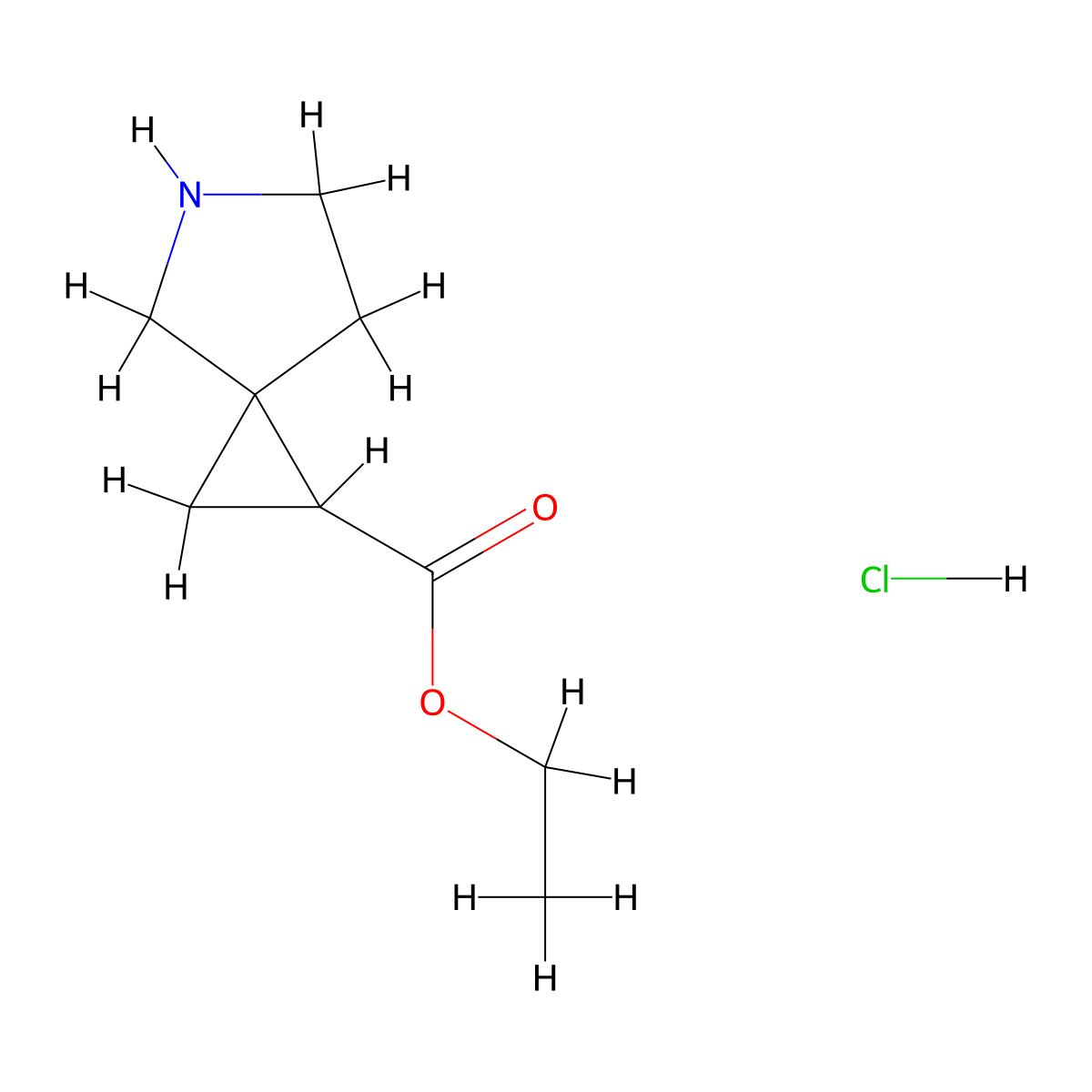 Ethyl 5-azaspiro[2.4]heptane-2-carboxylate;hydrochloride molecular structure, CAS 2995297-98-6