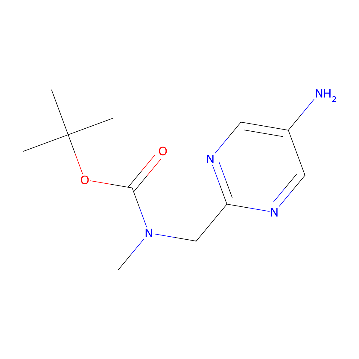 tert-butyl N-[(5-aminopyrimidin-2-yl)methyl]-N-methylcarbamate molecular structure, CAS 2995297-99-7