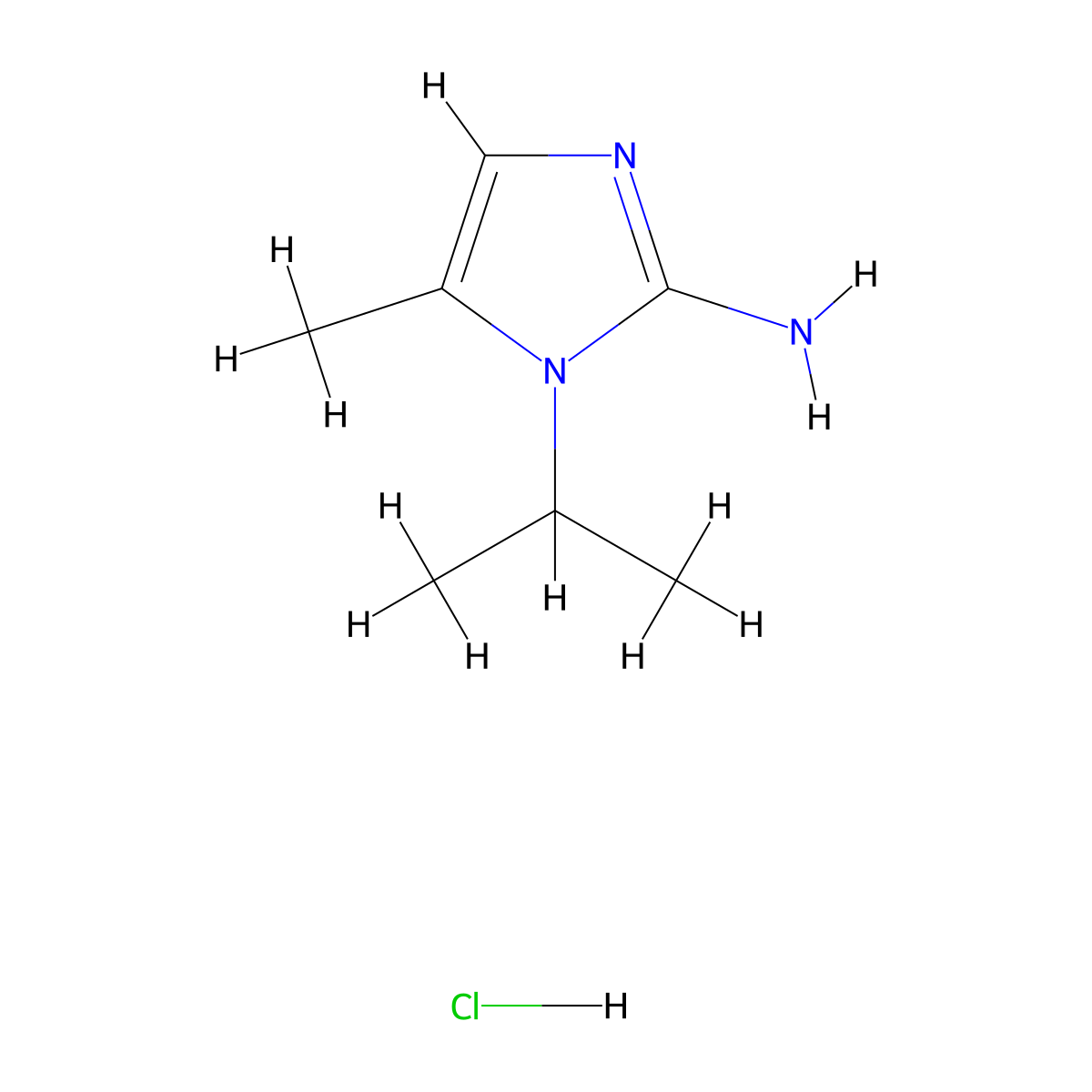 5-methyl-1-(propan-2-yl)-1H-imidazol-2-amine hydrochloride molecular structure, CAS 2995298-48-9