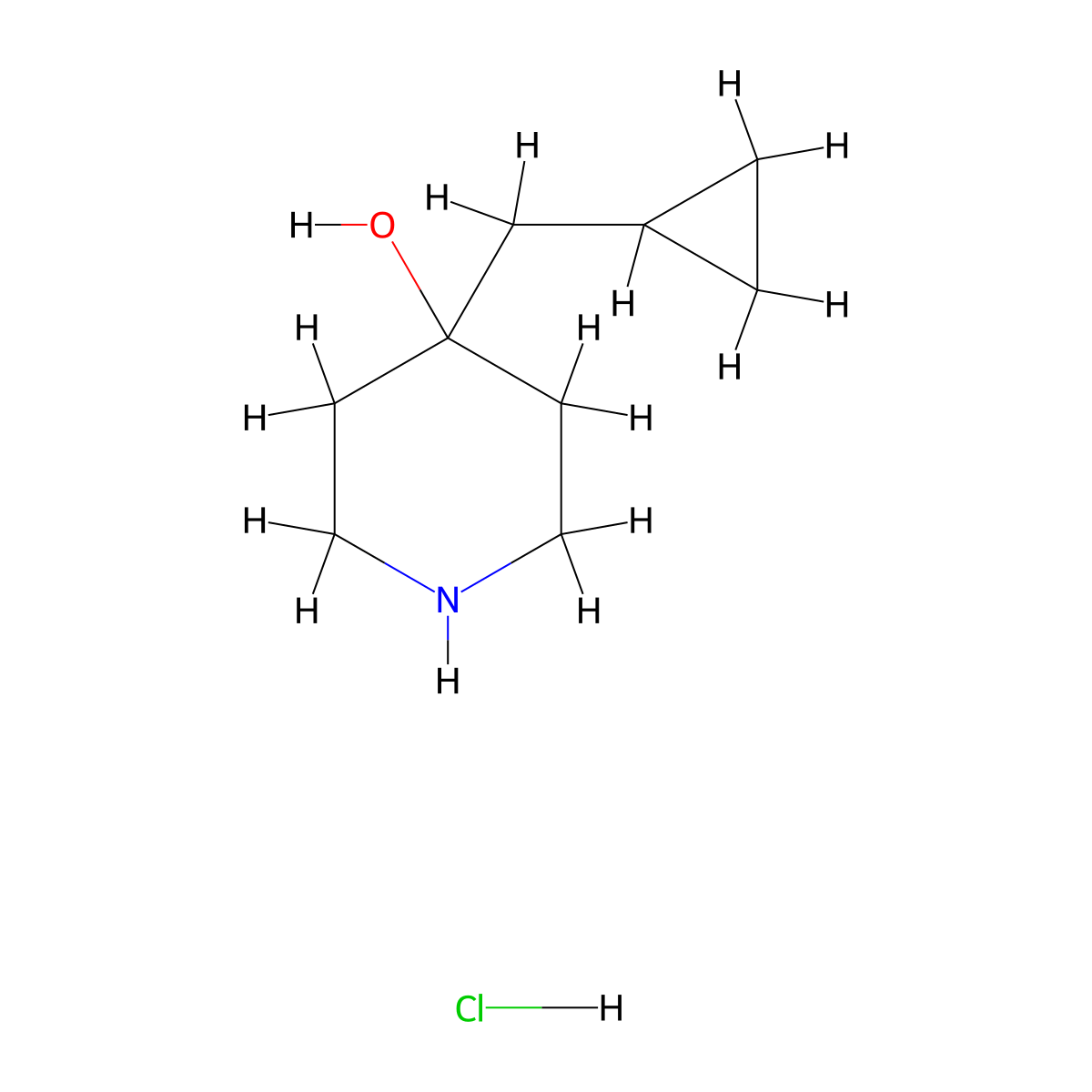 4-(Cyclopropylmethyl)piperidin-4-ol hydrochloride molecular structure, CAS 2995298-50-3