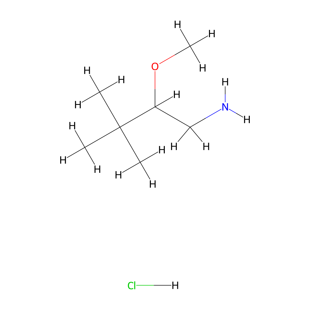 2-Methoxy-3,3-dimethylbutan-1-amine hydrochloride molecular structure, CAS 2995298-59-2