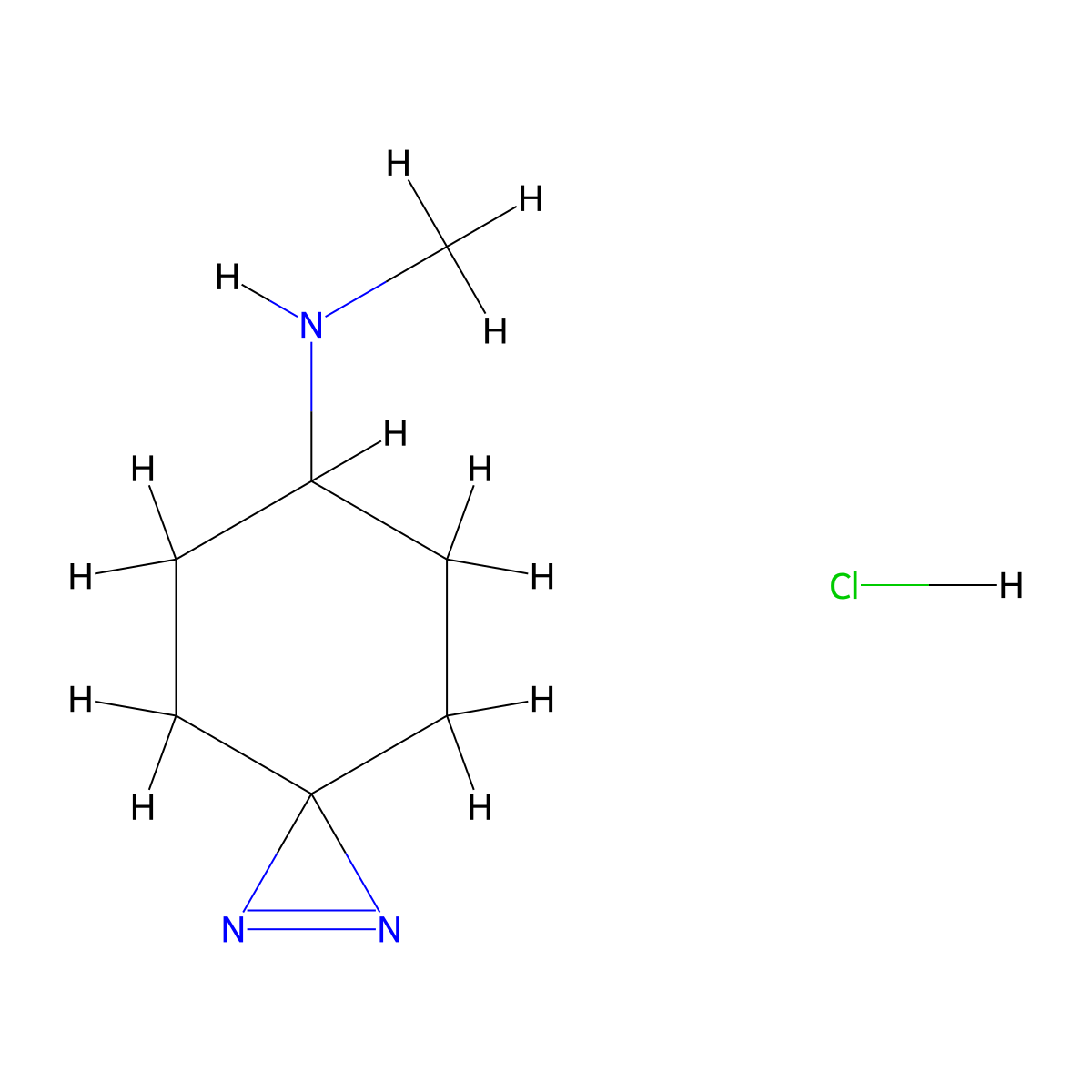 N-methyl-1,2-diazaspiro[2.5]oct-1-en-6-amine hydrochloride molecular structure, CAS 2995298-60-5