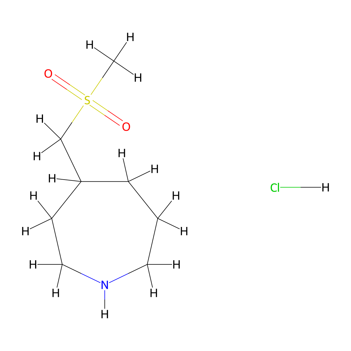 4-(Methanesulfonylmethyl)azepane hydrochloride molecular structure, CAS 2995298-62-7