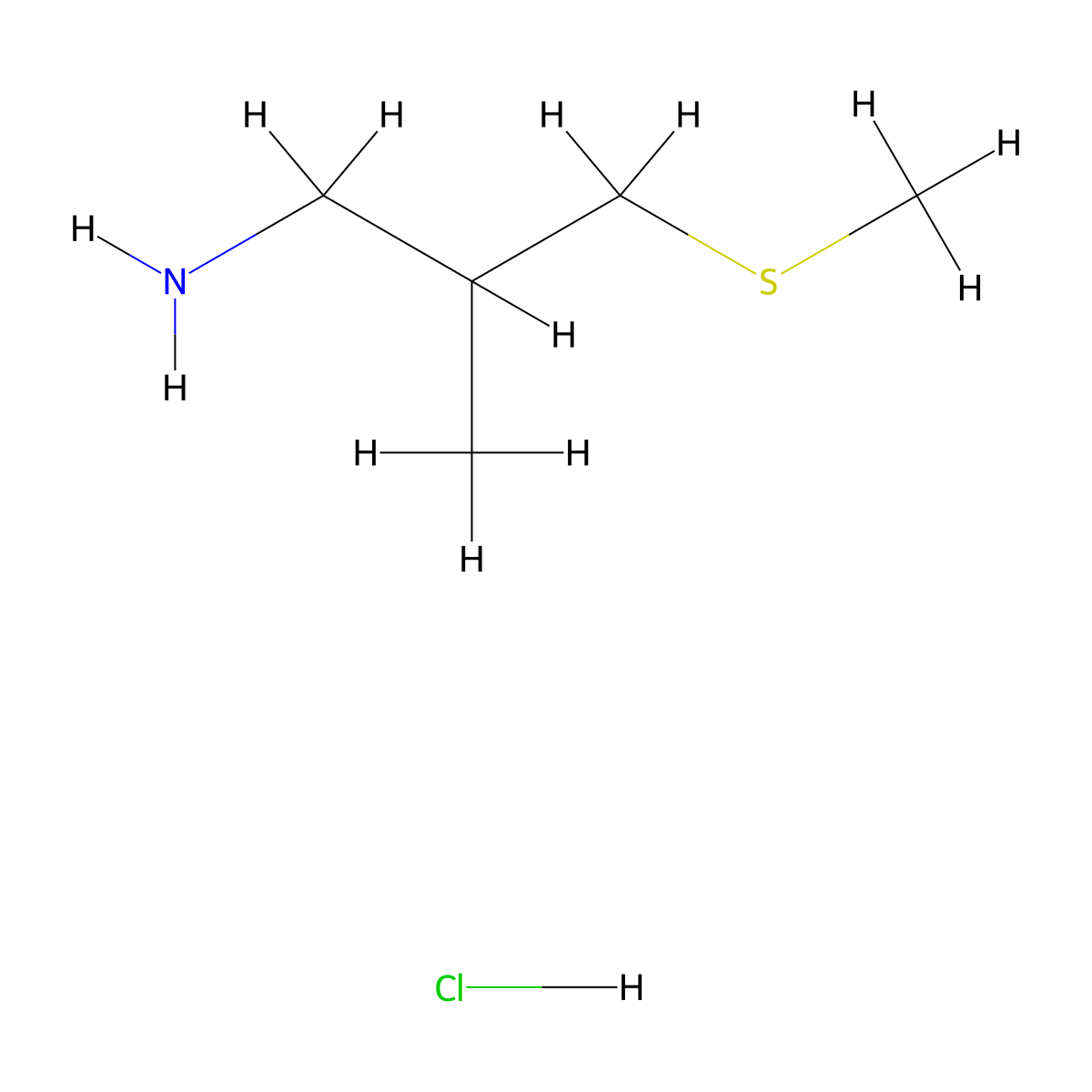 2-Methyl-3-(methylsulfanyl)propan-1-amine hydrochloride molecular structure, CAS 2995298-64-9