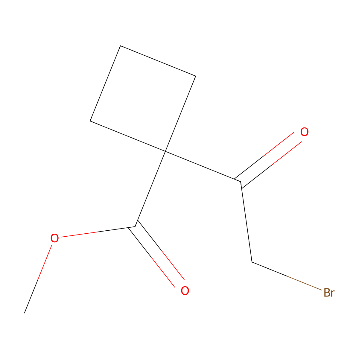 Methyl 1-(2-bromoacetyl)cyclobutane-1-carboxylate molecular structure, CAS 2995298-65-0