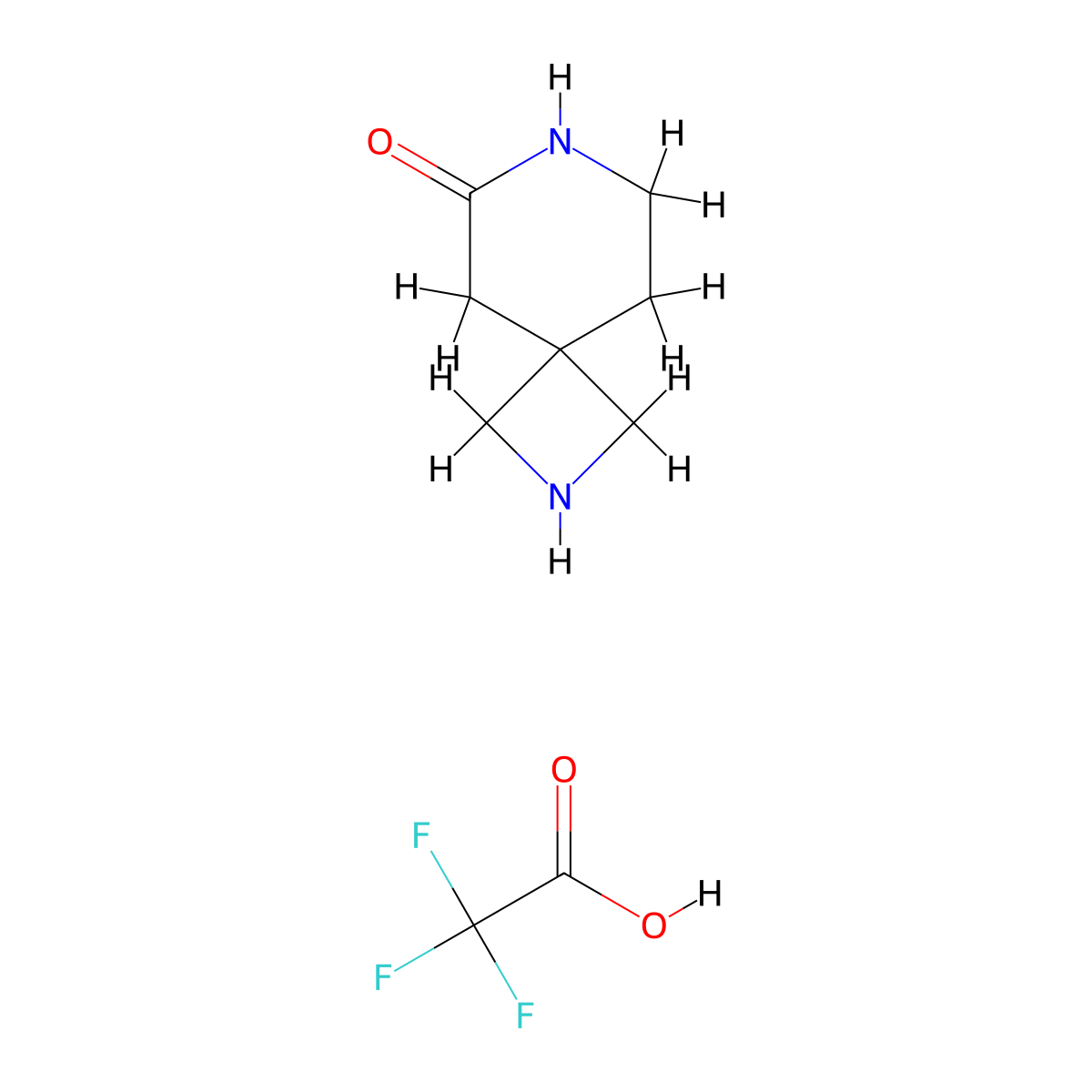 2,7-Diazaspiro[3.5]nonan-6-one, trifluoroacetic acid molecular structure, CAS 2995298-67-2