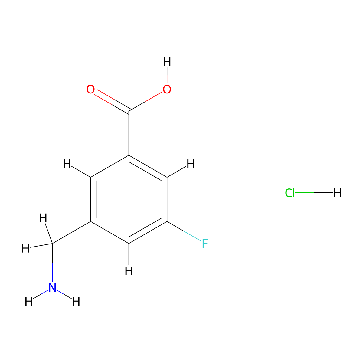 3-(Aminomethyl)-5-fluorobenzoic acid hydrochloride molecular structure, CAS 2995298-73-0