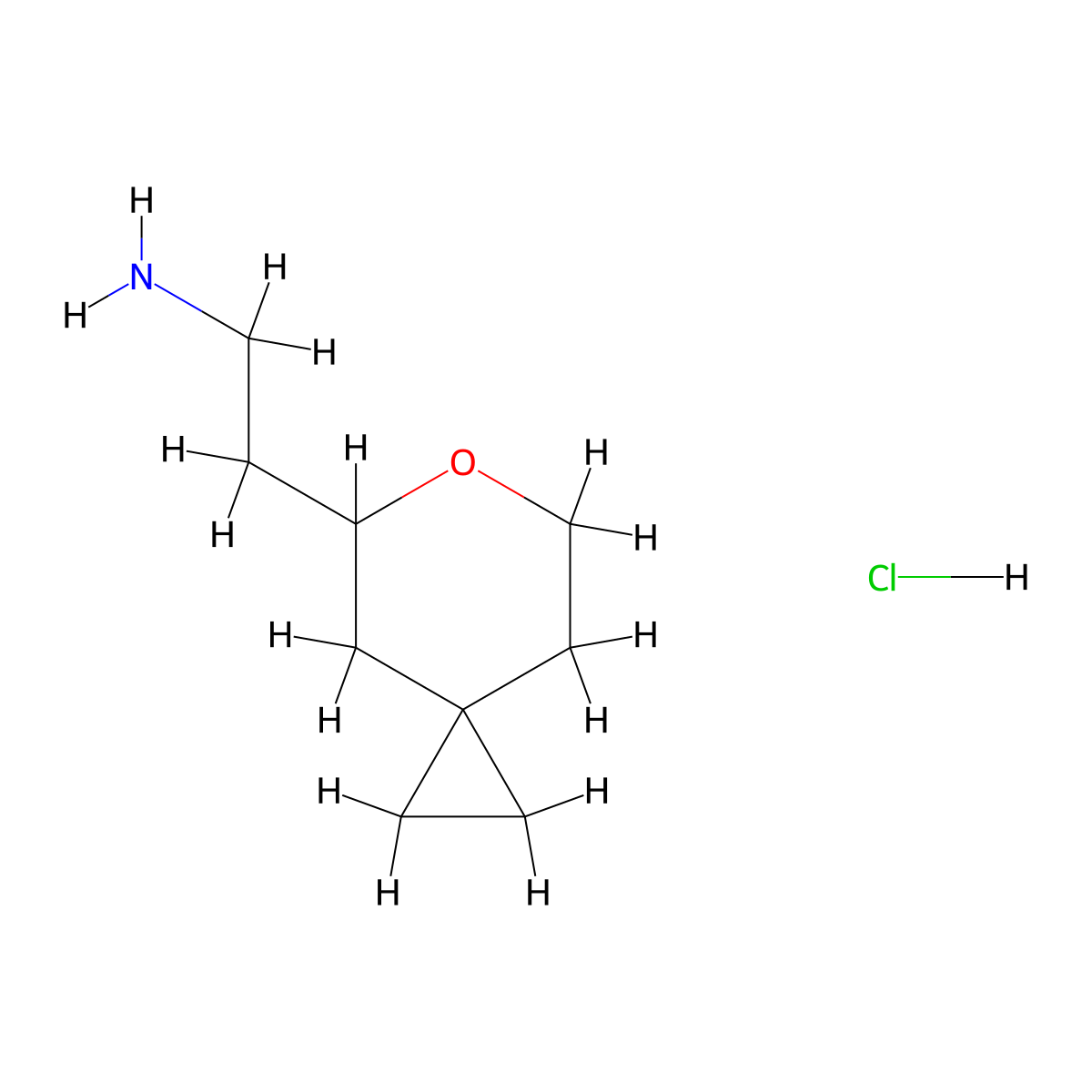 2-{6-Oxaspiro[2.5]octan-5-yl}ethan-1-amine hydrochloride molecular structure, CAS 2995298-75-2
