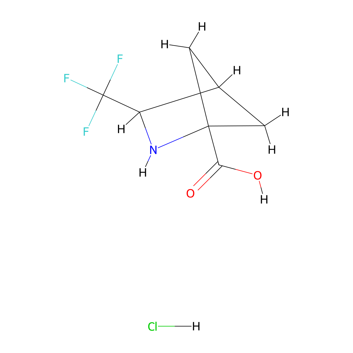 3-(Trifluoromethyl)-2-azabicyclo[2.1.1]hexane-1-carboxylic acid;hydrochloride molecular structure, CAS 2995298-78-5