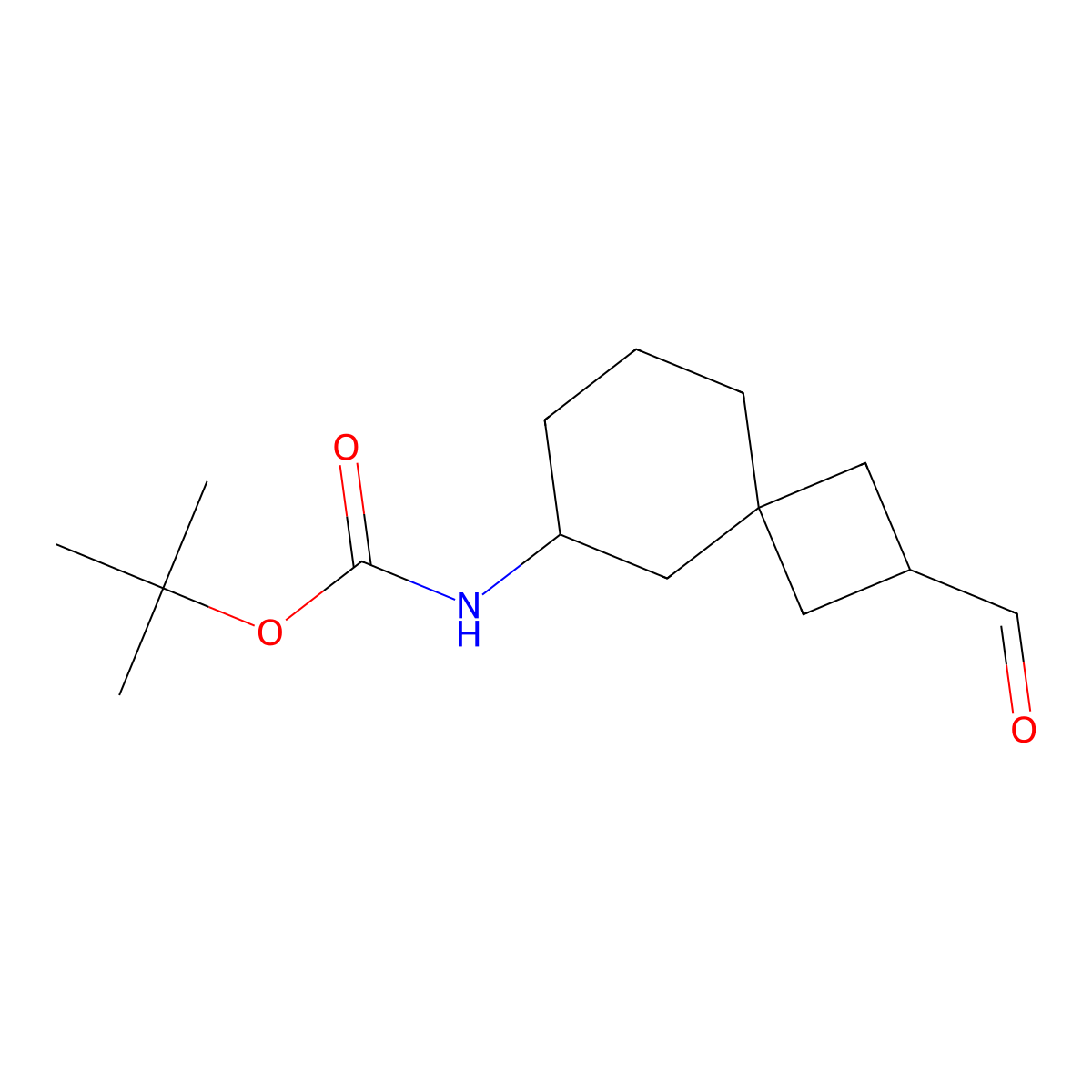 tert-butyl N-{2-formylspiro[3.5]nonan-6-yl}carbamate molecular structure, CAS 2995298-82-1
