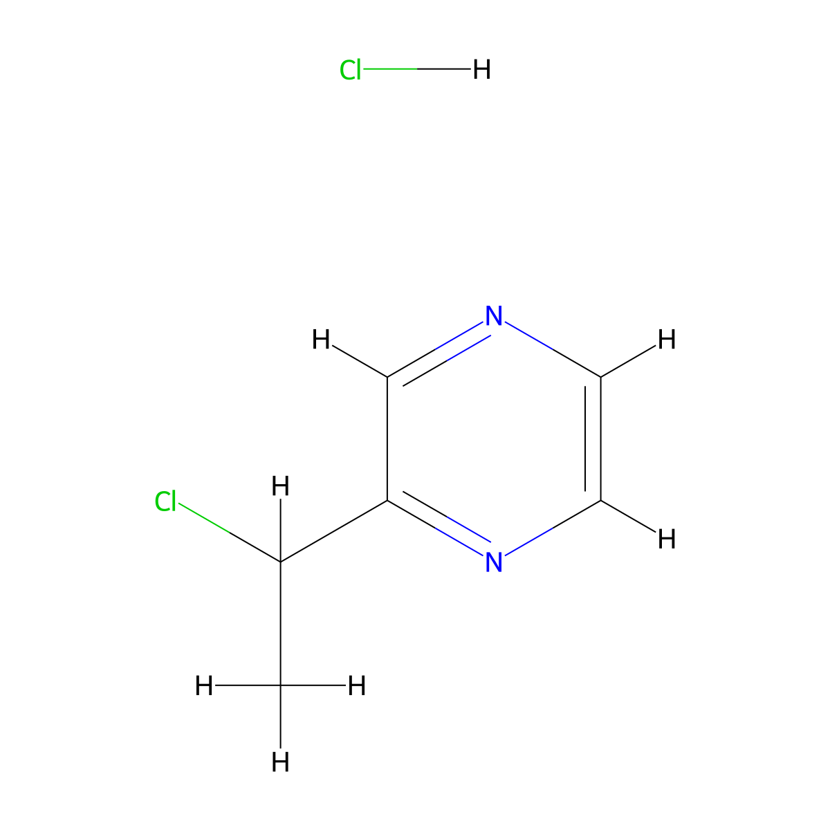 2-(1-Chloroethyl)pyrazine hydrochloride molecular structure, CAS 2995298-87-6