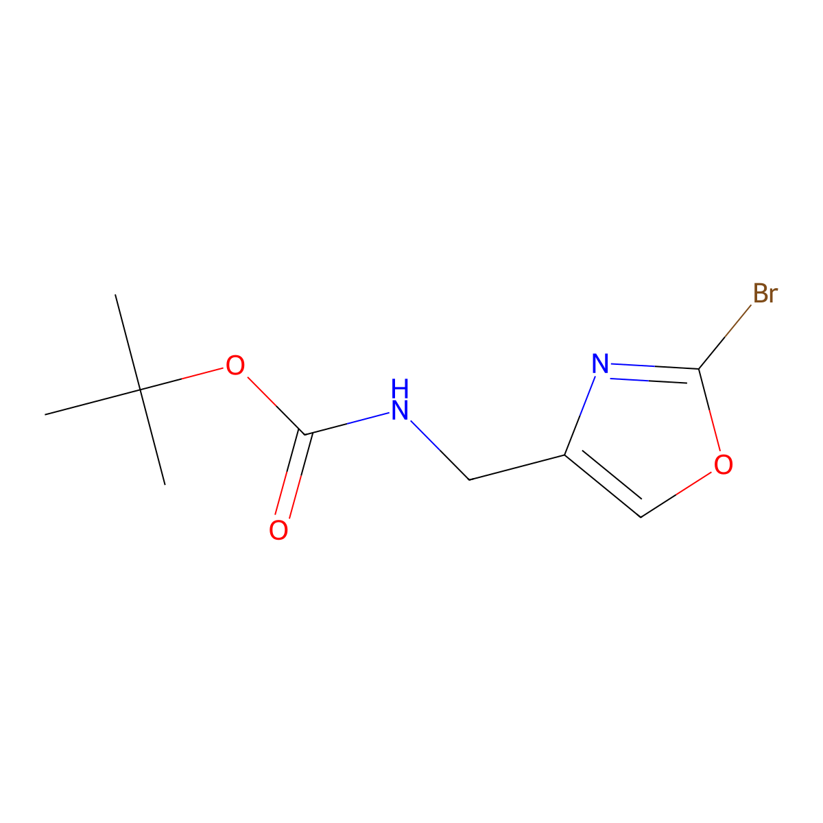 tert-butyl N-[(2-bromo-1,3-oxazol-4-yl)methyl]carbamate molecular structure, CAS 2995298-89-8